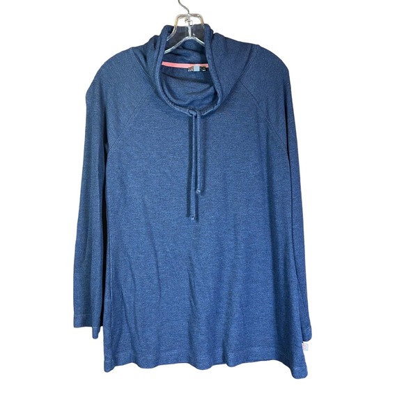 Talbots Tops - T by Talbots Sz M Heathered Blue Cowl Neck Long Sleeve Sweatshirt Casual Womens